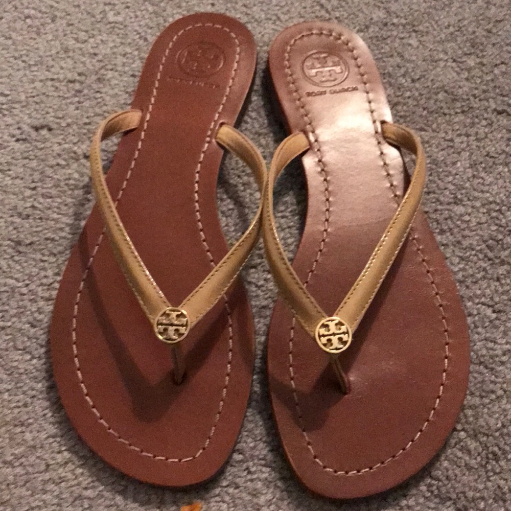 Tory burch nude patent slides